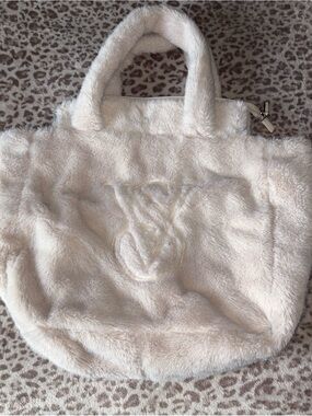 Victoria Secret Faux Fur Tote Bag in Ivory